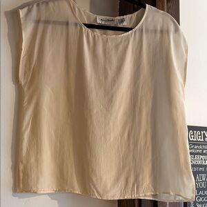 Elegant Silk Cream Blouse, Vintage and Classic